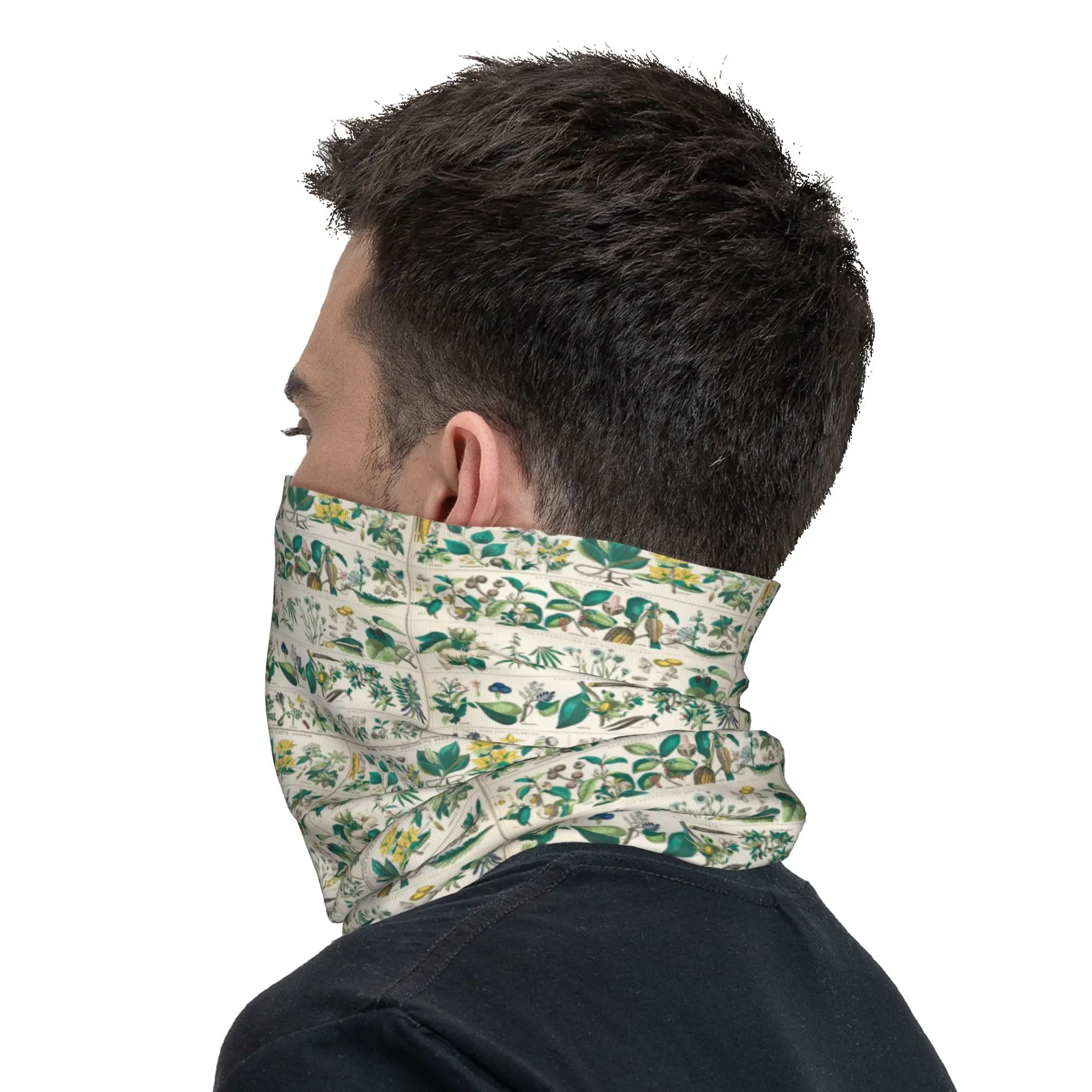 Antieke plantengrafiek Bandana nekbeschermer Gedrukte gezichtssjaal Multifunctioneel hoofdband Rijden voor heren Dames Volwassen Ademend