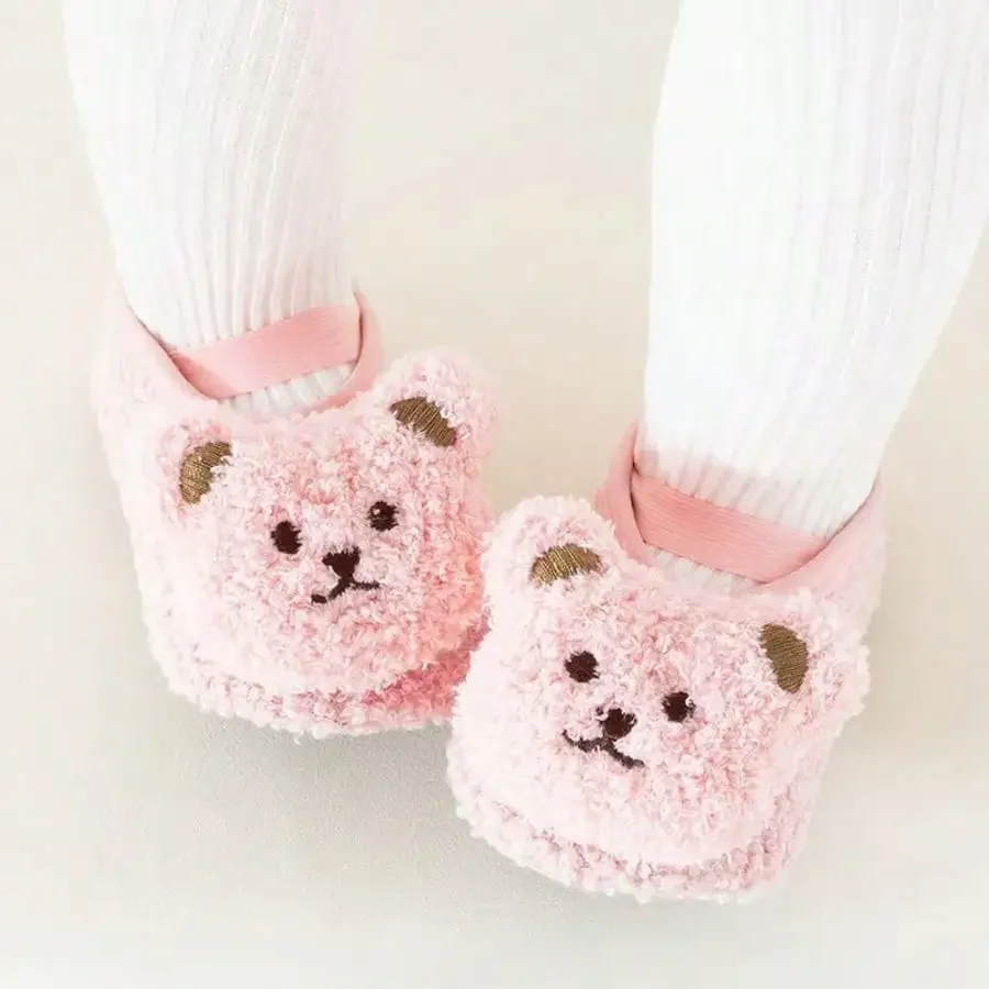 1 Pair, Kids Boat Leg Warmers Plush Thickened Baby Bear Leg Warmers, Cute Soft Cozy For Home Daily Wear, Comfortable Breathable