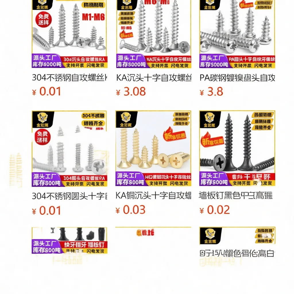 Industrial Grade KA Countersunk Cross Drive Self Tapping Screws Carbon Steel Black Oxide Flat Head Mounting Hardware