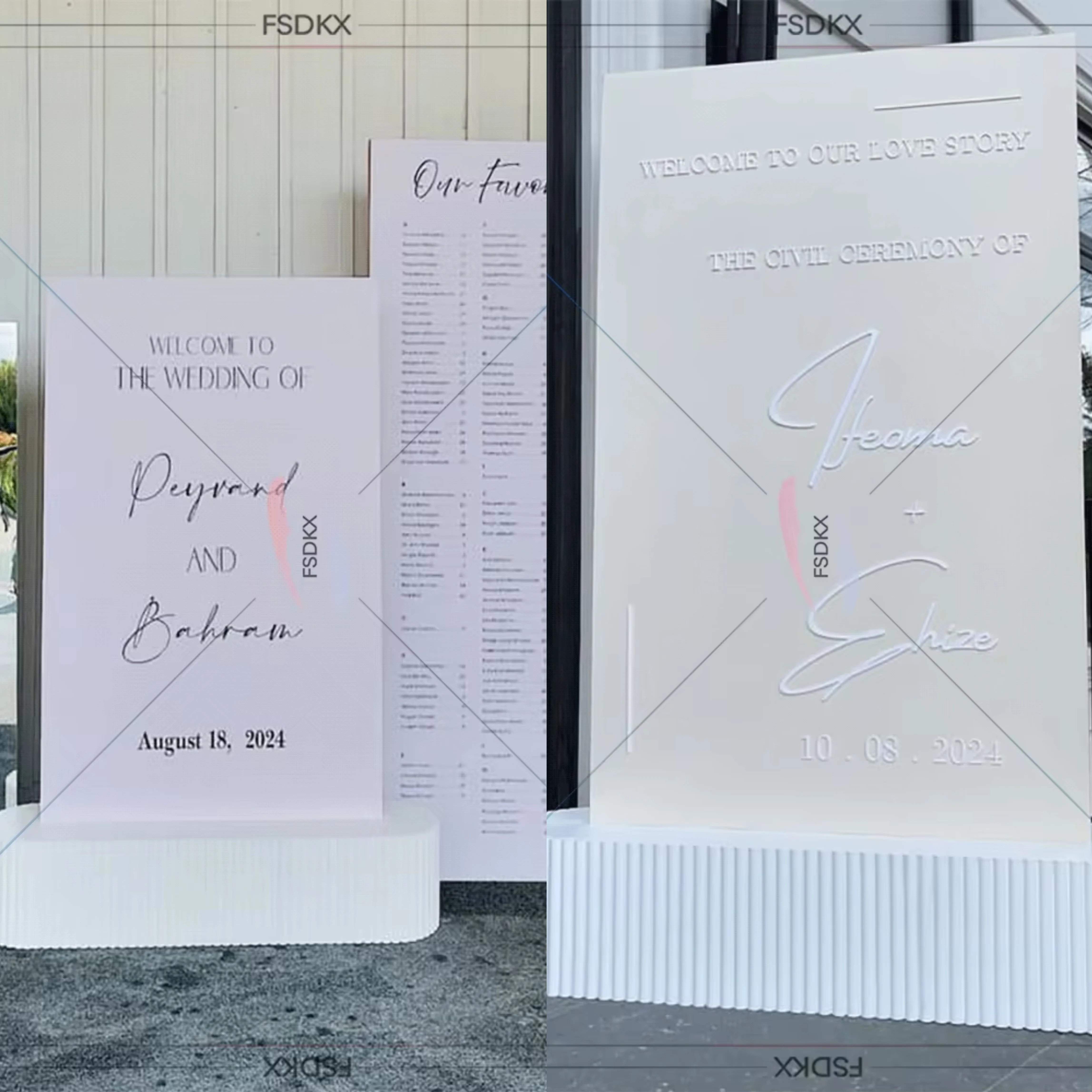 

Customize Large Backdrop Stand Board White Wedding Welcome Sign For Banquet Events