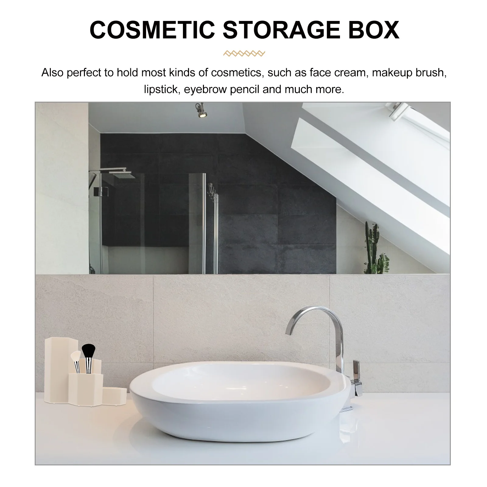 1Pcs Hexagonal Desktop Organizer Plastic Pen Box Large Capacity Stationery Cosmetics Holder Makeup Brush Case for Bedroom