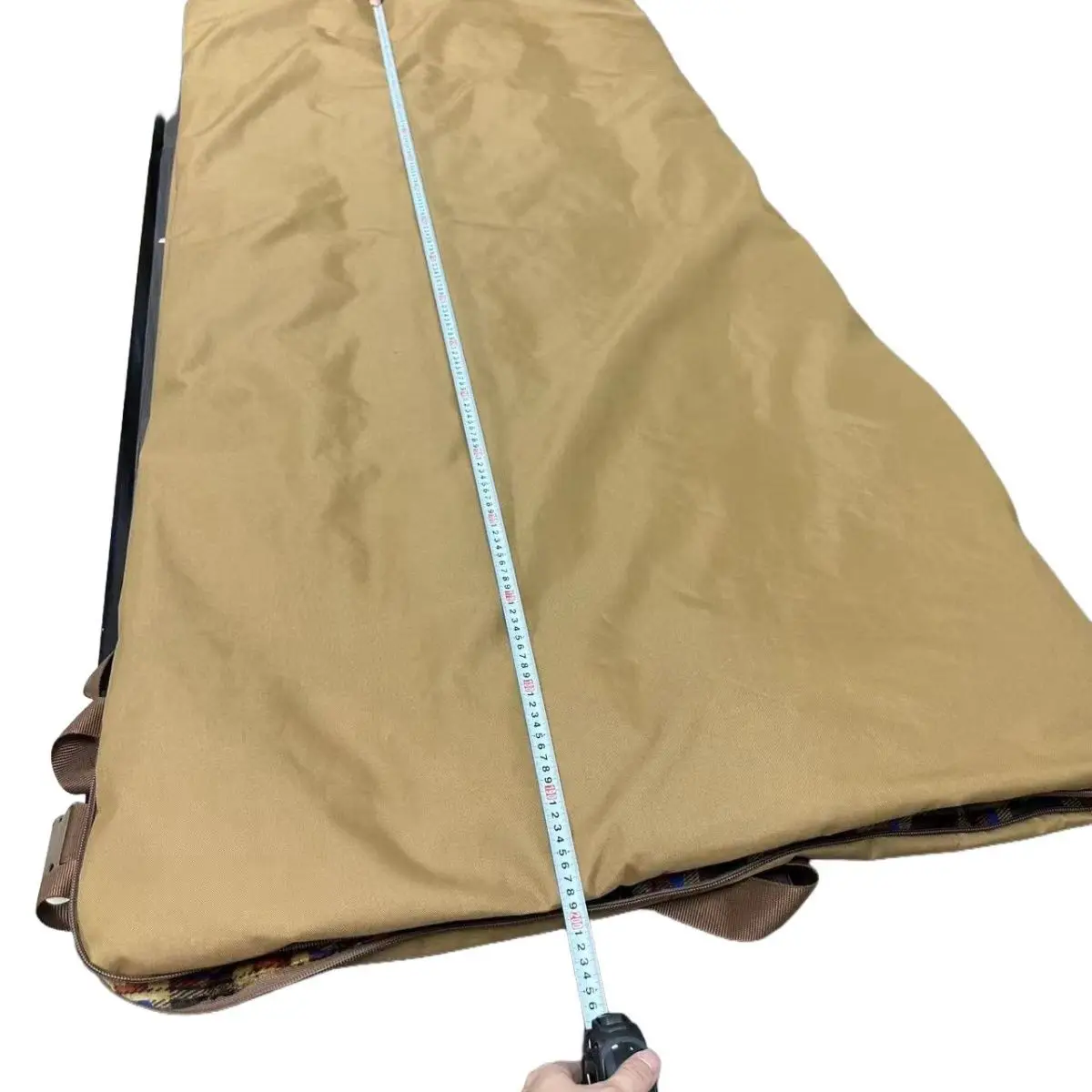 Sleeping Bag Warm Flannel Khaki Plaid Reversible Portable Foldable Backpack Carrying For Adult Outdoor Camping Hiking Travel