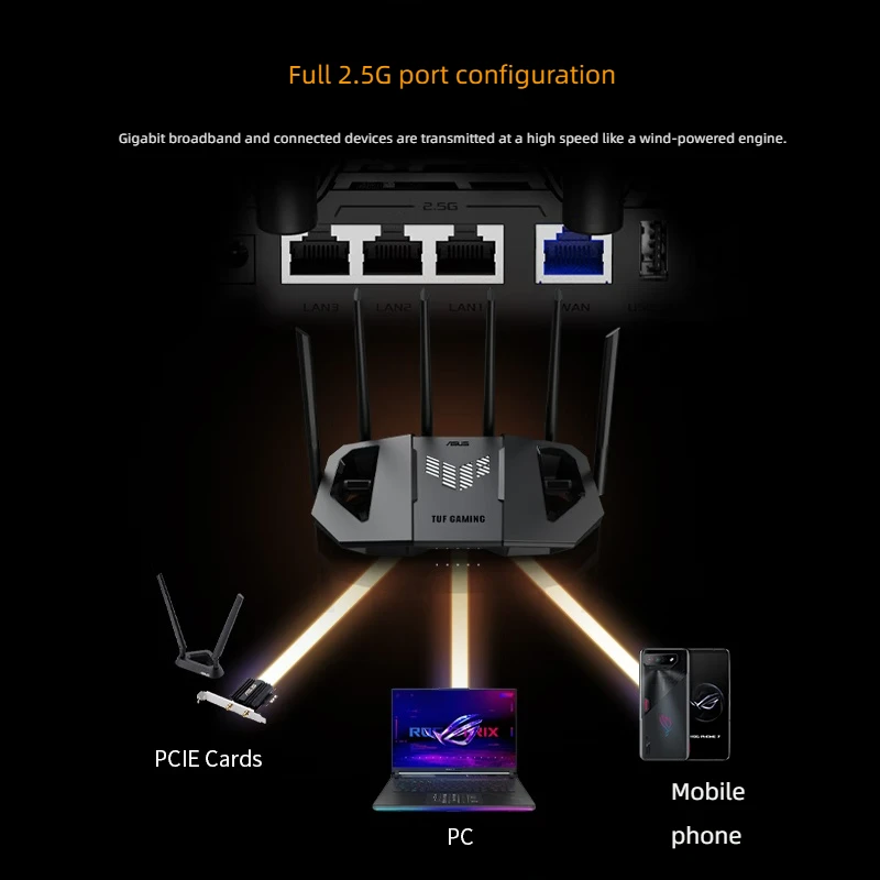 Imagem -04 - Tuf Gaming Router Casa Wi-fi Roteamento Grupo Aleatório Be6500 Roteador ai Asus-wifi7