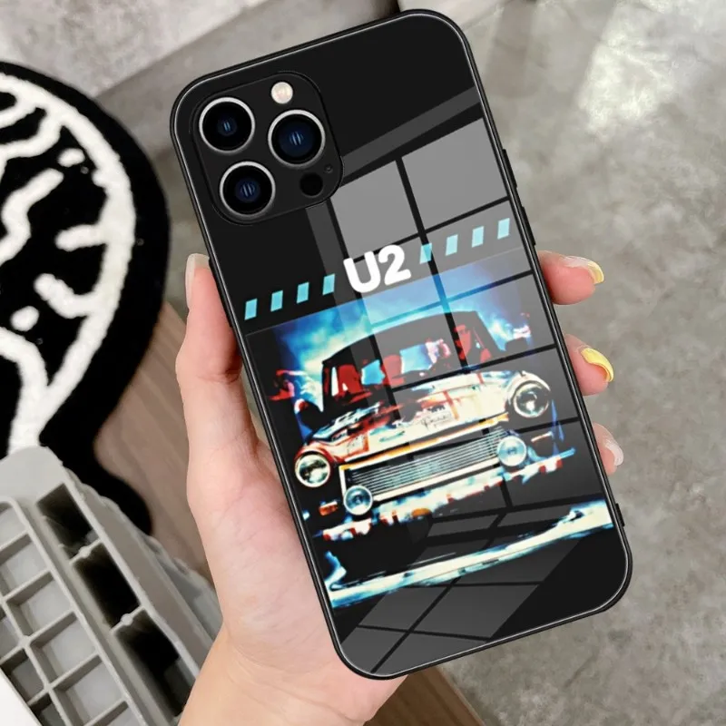 MUSIC The Car U2 Band Phone Case Tempered Glass For IPhone 14 13 11 12 Pro 8 7 Plus X 13 Pro MAX XR XS MINI SE 2020 Covers