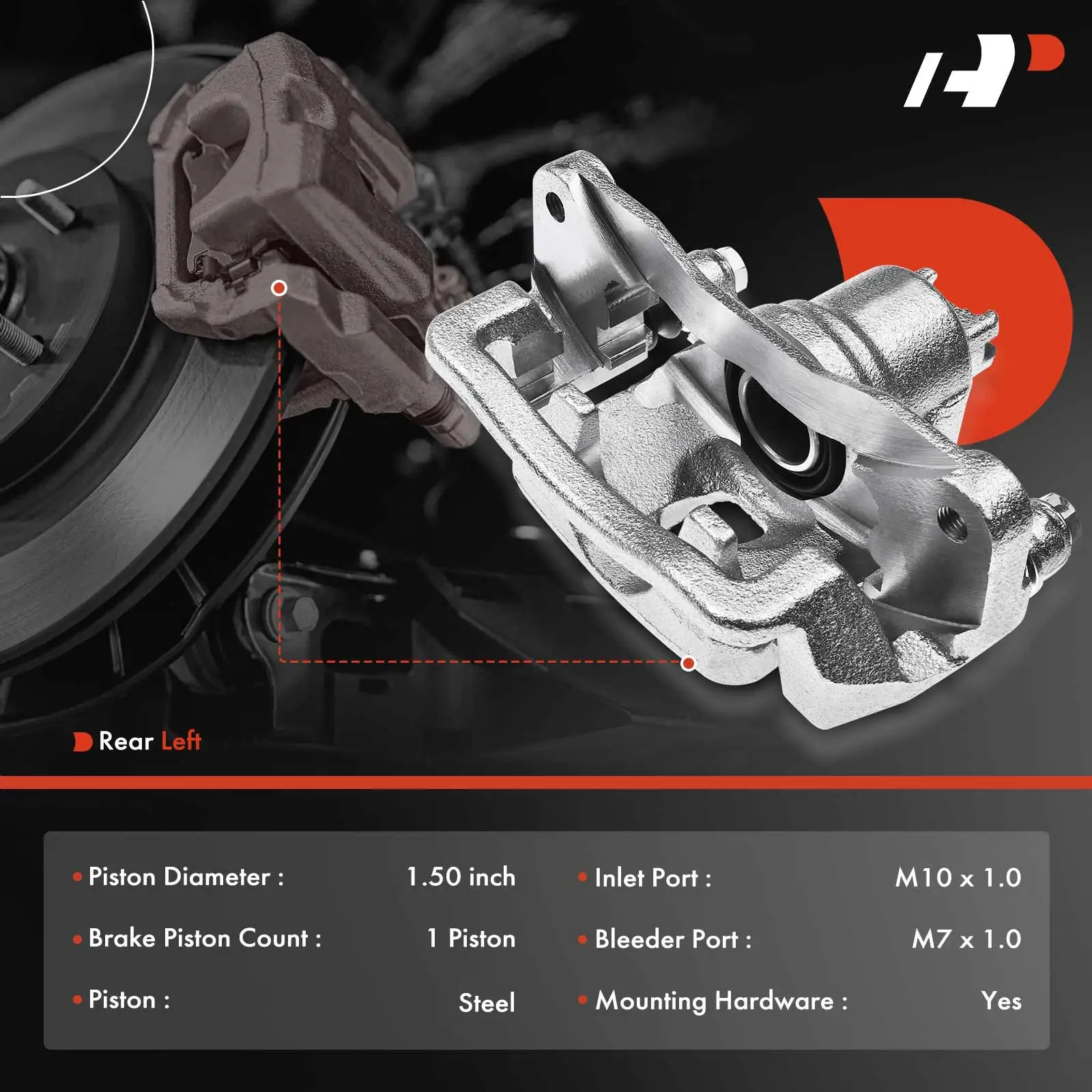 A-Premium Rear LH Disc Brake Caliper for Subaru Forester 2004-2008 Impreza 2004-2007 Saab 9-2X 2005-2006