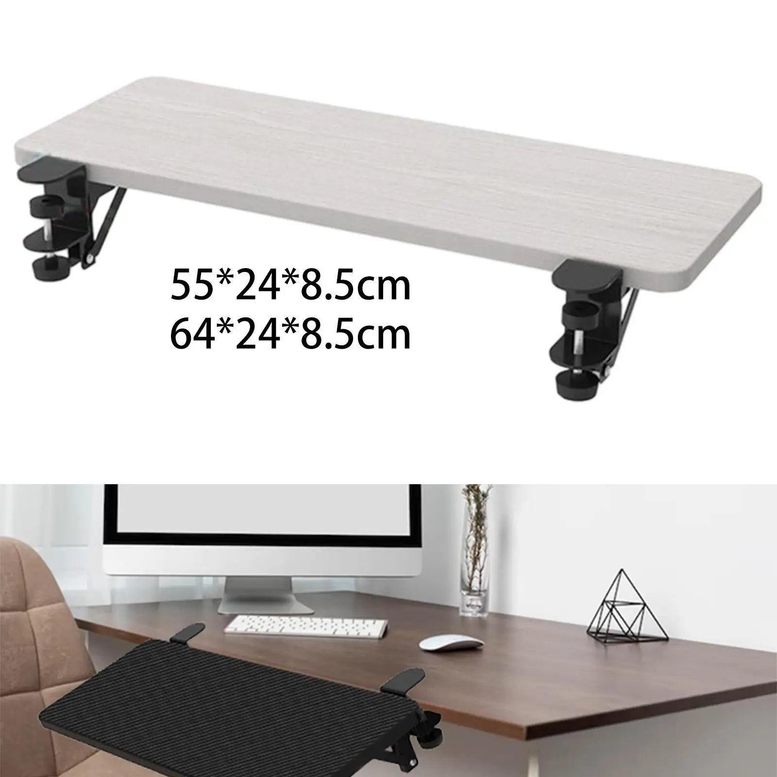 Ergonomic Desk Extender Punch-free Table Mount Wrist Rest Armrest Wrist Support for Computer Platform Home Keyboard Office