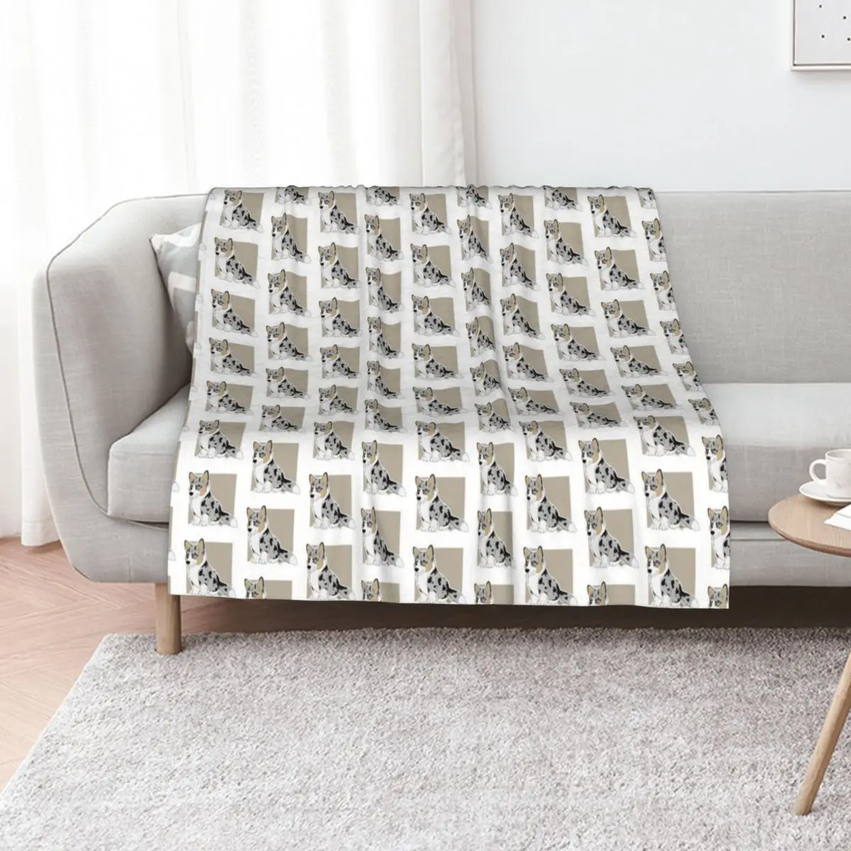 Blue Merle Cardigan Welsh Corgi Throw Blanket Blankets Sofas Of Decoration Large wednesday Sofa Quilt Tourist Soft Blankets