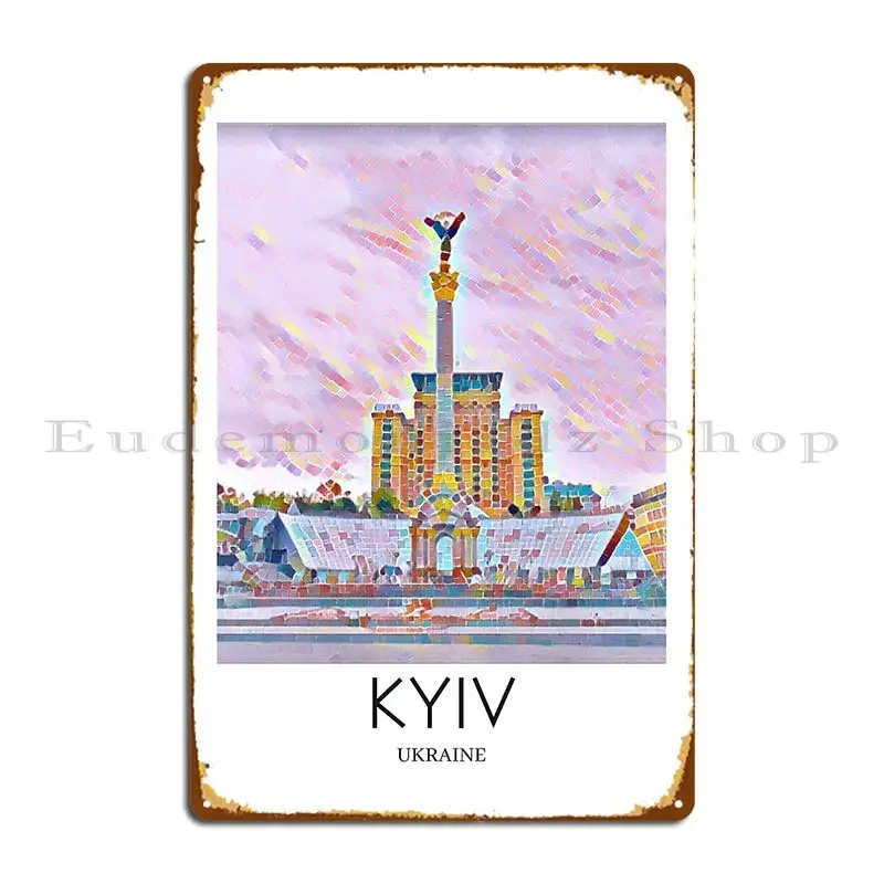 A Pop Art Travel Print Of Kyiv Ukraine Metal Plaque Poster Plaques Character Living Room Wall Cave Pub Tin Sign Poster