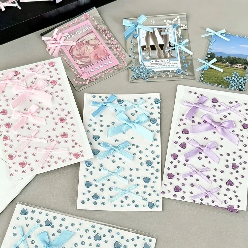 Waterproof Sparkling Face Gem Sticker Shiny Sparkly Bowknot Photocard Sticker Glitter DIY Face Decoration 3D Crystal Stickers
