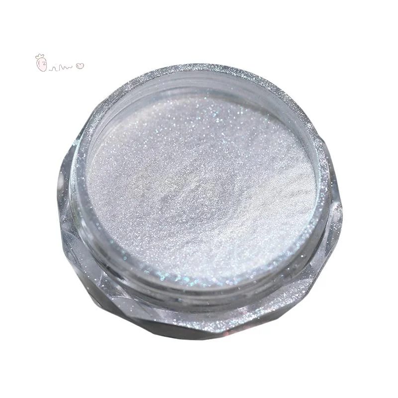 Nail Glitter Aurora Ice Transparent Laser Rainbow Mirror Gel Pigment Powder Chrome Nail Charm Gel Polish Art Decoration Supplies