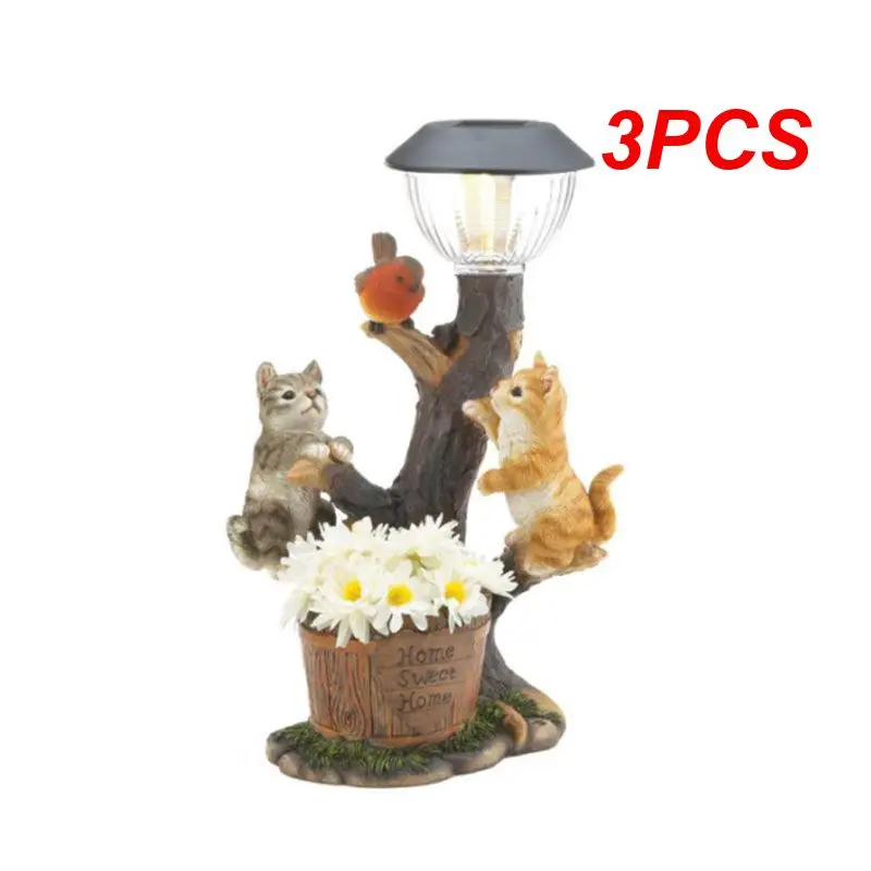 

3PCS Cat Dog Rabbit Creativity Solar Lamp Statue Window Animal Light Decoration Cat Climbing Decor Garden Home Room S0E5