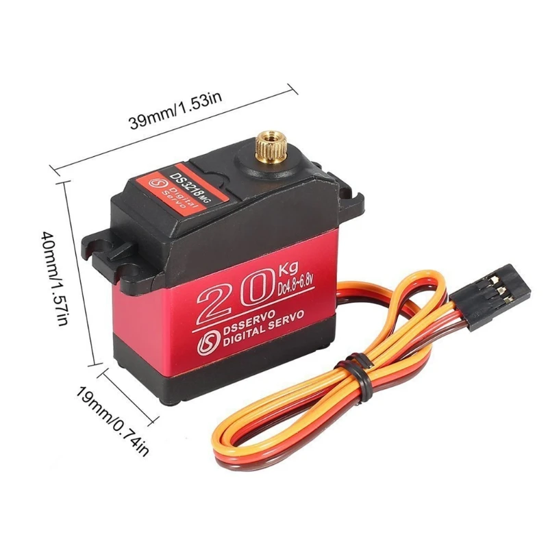 Waterproof Servo High Speed DS3218 20KG 180/270 Degree Digital Servo Baja Servo w/Metal Arm for 1/8 1/10 RC Cars