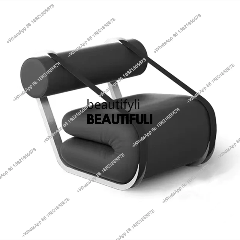 

Antique Design Gravity Chair Retro Affordable Luxury Black Silicone Leather Couch Single Leisure Chair