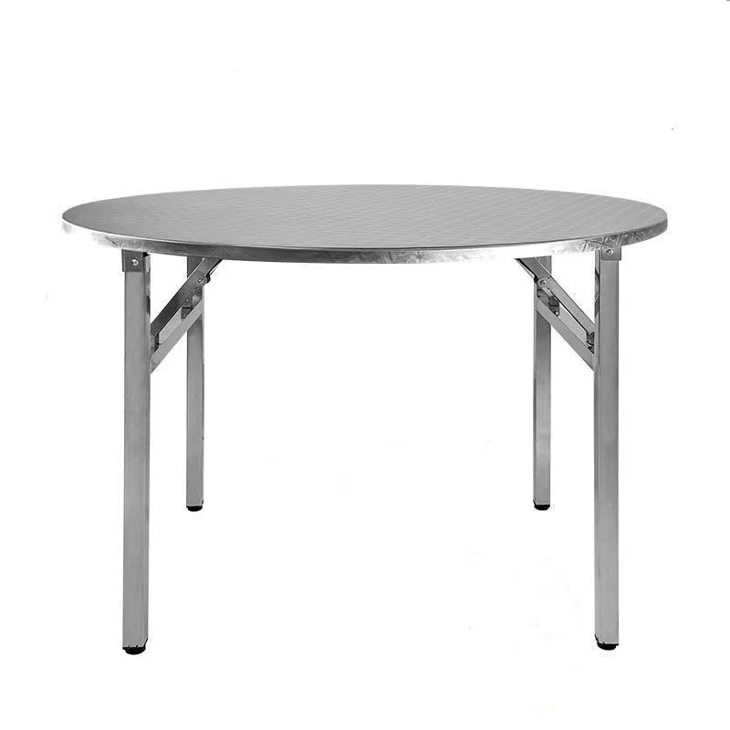 304 thick stainless steel round table folding household dining table food stalls catering water table night market stalls