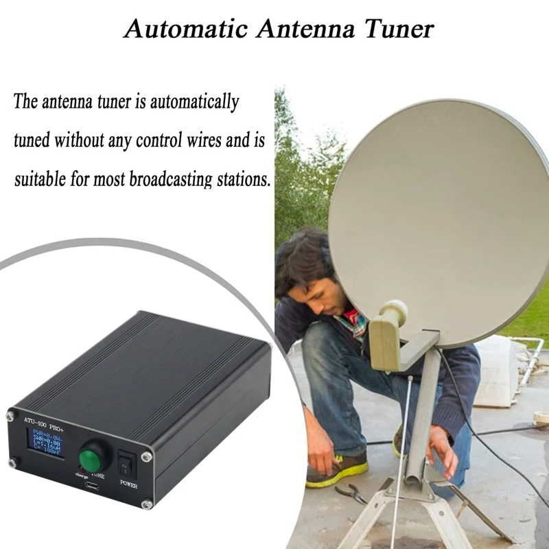 

ATU-100 Pro+ 7X7 1.8-55Mhz 0.96 Inch OLED Display 120W Rechargeable Shortwave Antenna Tuner