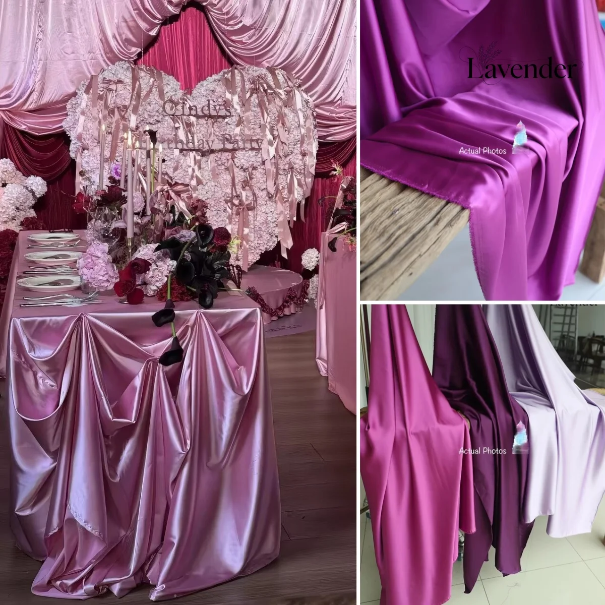 Shiny Acetate Satin Fabric Silky Opaque Satin Material for DIY Wedding Decor Evening Gown Formal Apparel Sewing