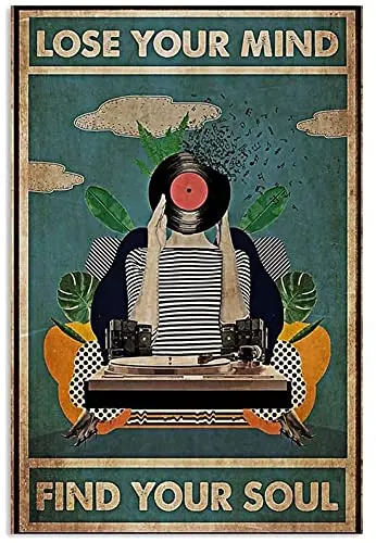 GadgetsTalk, perdez la tête, retrouvez votre âme, panneau en métal rétro, panneau vintage en aluminium pour la décoration murale de la maison et du café.