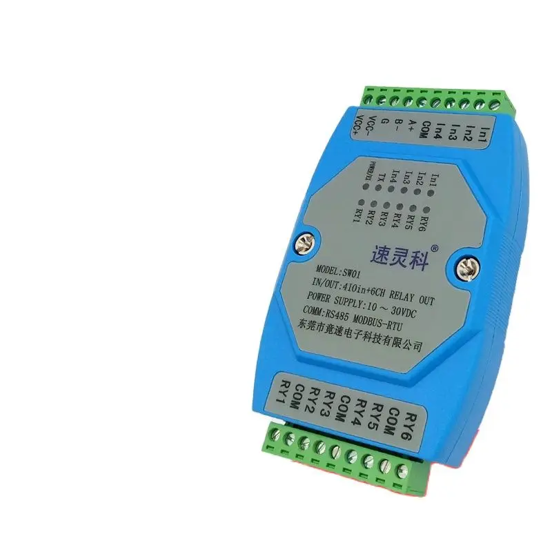 

SW01 switch module 4DI switch input 6DO relay output module RS485 communication computer control