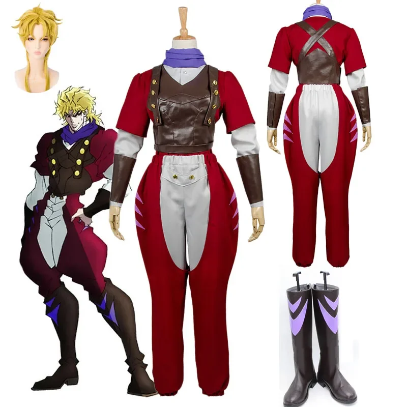 Anime JoJo's Bizarre Adventure PB Dio Brando Phantom Blood Eyes of Heaven Cosplay Costume Outfit Shoes Wigs For Adult Halloween