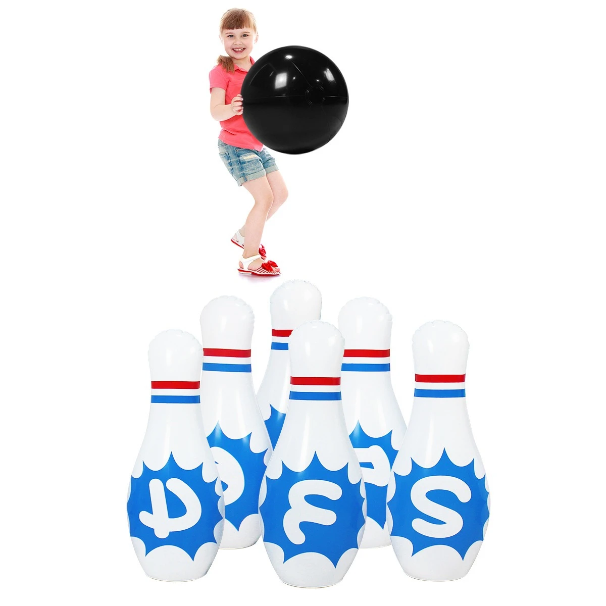 Giocattoli gonfiabili Set di palline da bowling gonfiabili Giocattoli per bambini