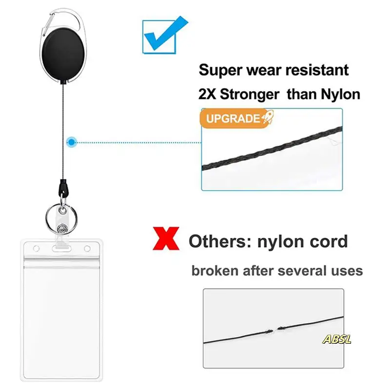 

4 шт. трос для бейджа с зажимами, выдвижная катушка для бейджа, карабин, катушка, зажим, держатели для карт для удостоверения личности, держатель для ключей, бейджа