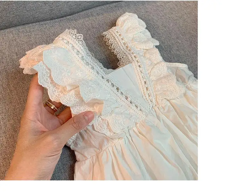 Princess Kids Girls Dresses 2022 New Summer Lace Princess Dresses bambini tinta unita abbigliamento Baby Wedding Party Vestidos