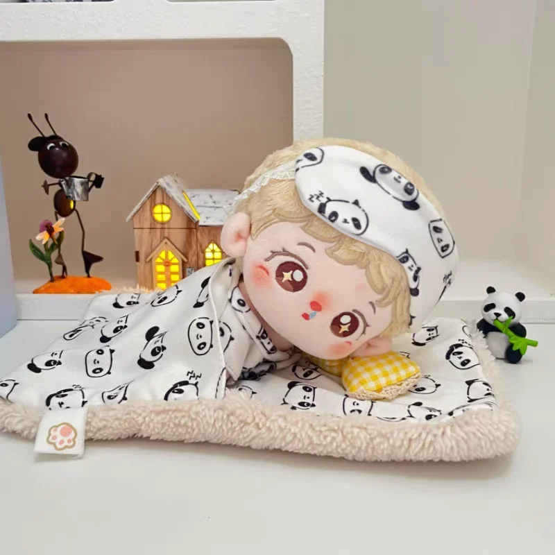 Para muñeca de algodón de 10cm/20cm, ropa para bebé, saco de dormir de Panda, conjunto de pijama, muñeca de juguete bonita, accesorios de vestir Labubu