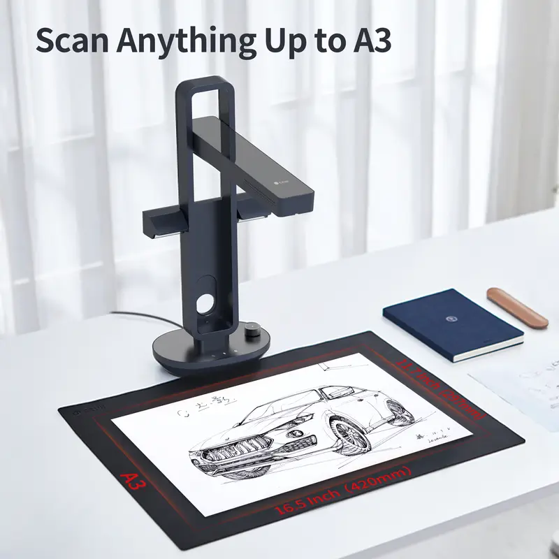 CZUR Aura Pro Portable Book Scanner Document Max A3 Size with Smart OCR Led Table Desk Lamp for Family Home Office - Image 5