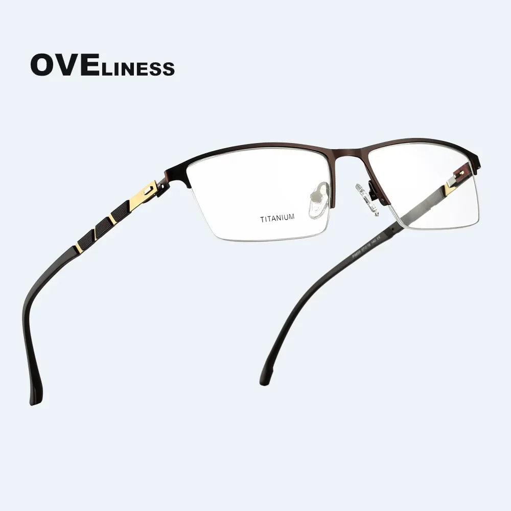 

Fashion men's eyeglasses frames Optical Glasses Frame Men Prescription eye glasses 2025 Titanium Alloy Half Metal Myopia eyewear