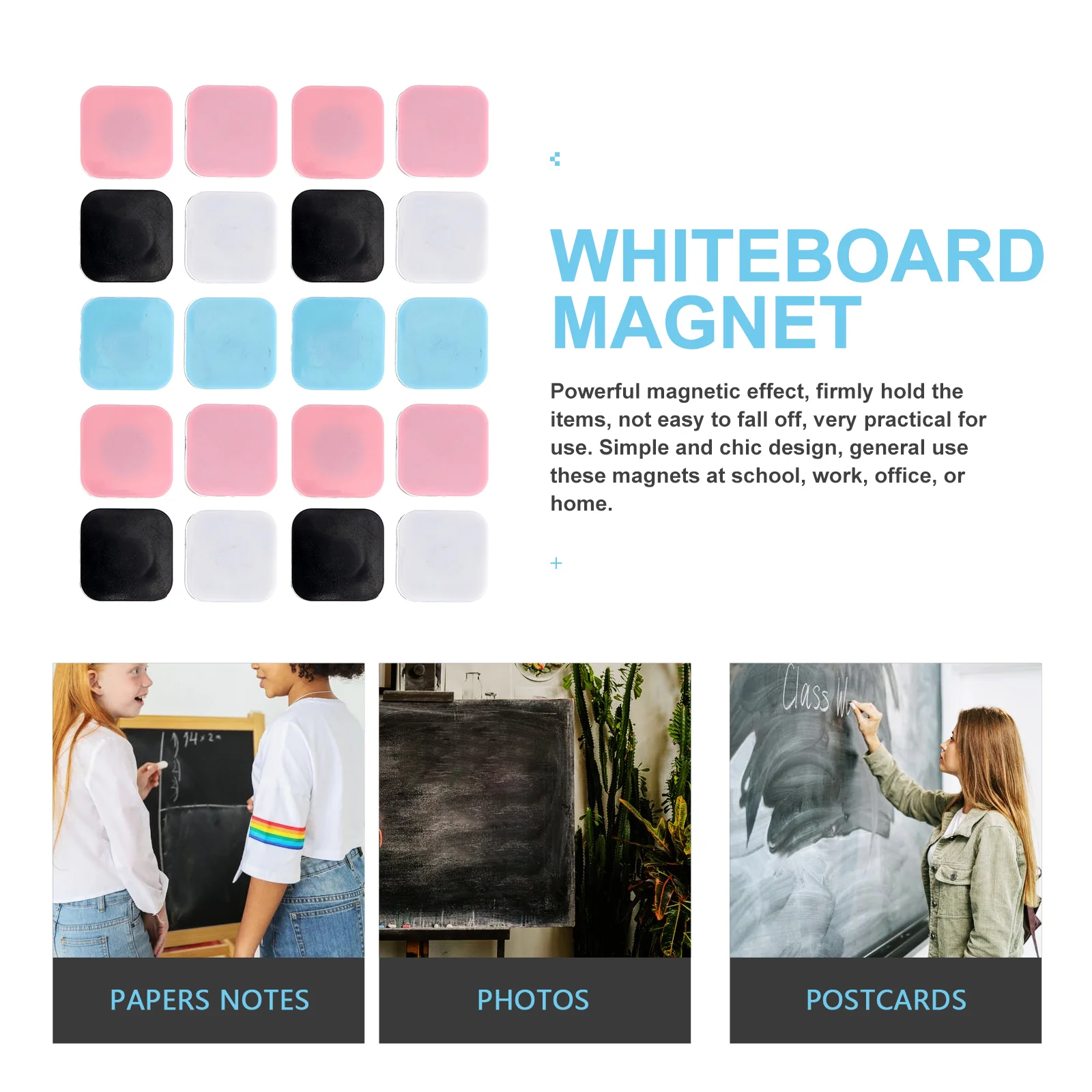 20 Pcs Magnetic White Board Magnets Powerful Effect Multi Functional Photo Display Notes Files Refrigerator Office Locker School