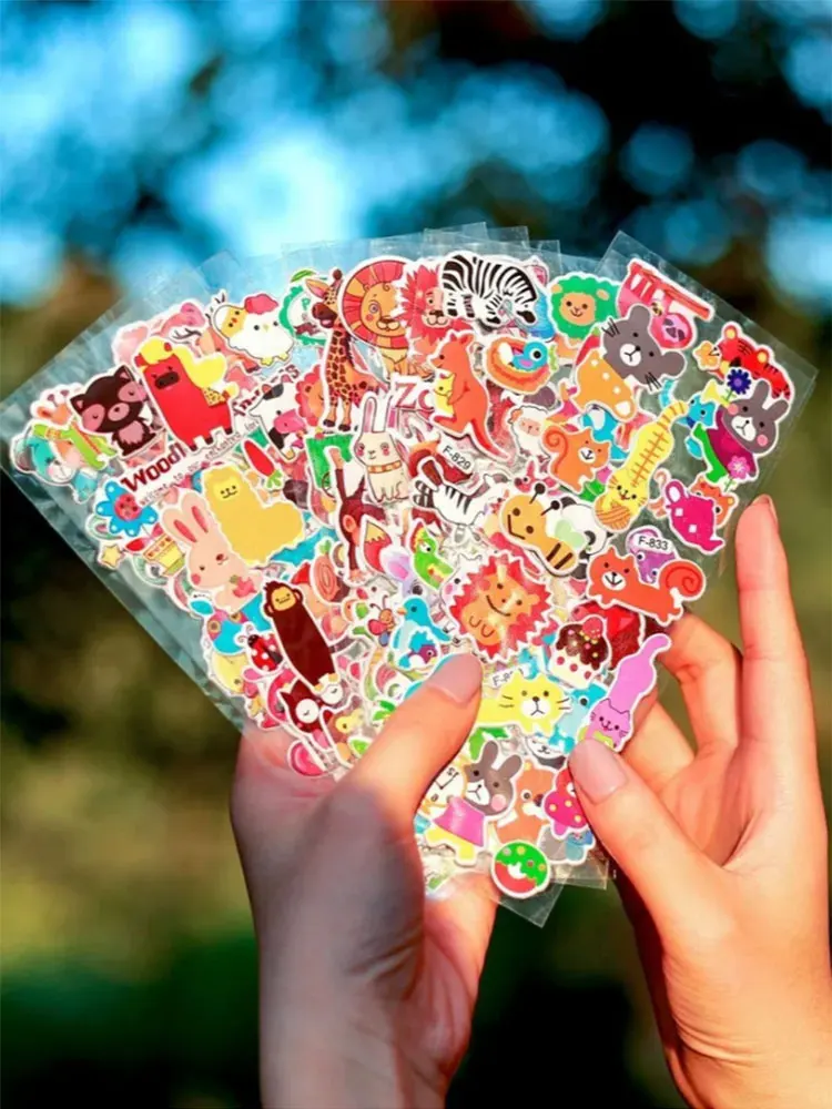 10 feuilles d'autocollants 3D pour enfants, autocollants d'animaux de dessin animé, autocollants de récompense de maternelle pour étudiant, jouet cadeau pour enfants, garçon et fille