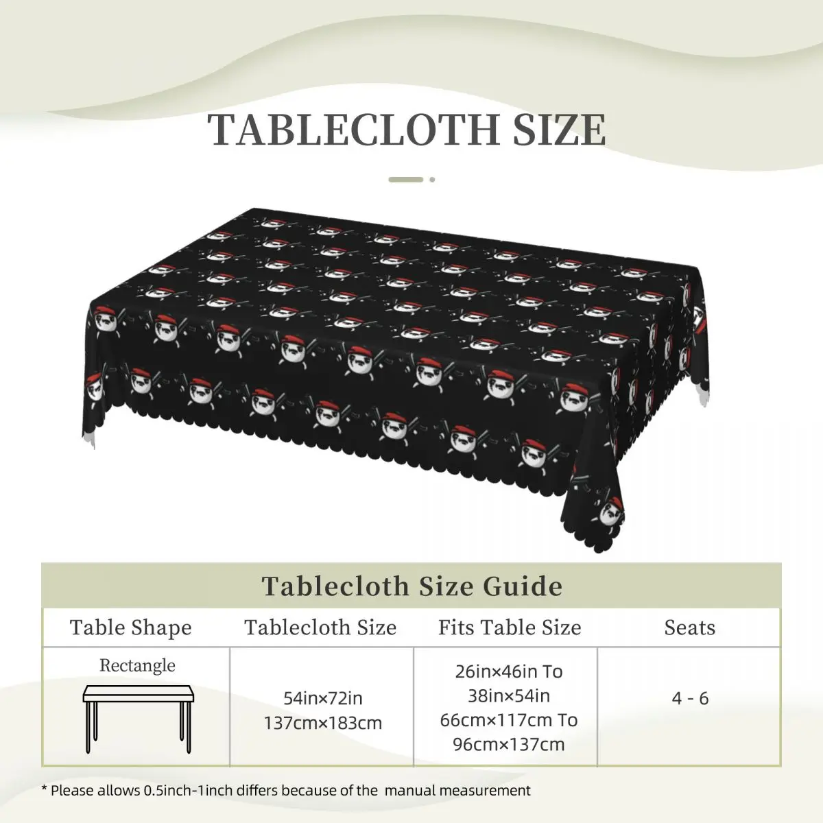 Brotato Potato Custom Rectangular Tablecloth Waterproof Table Cover for Festival Party Decorations Table Cloth