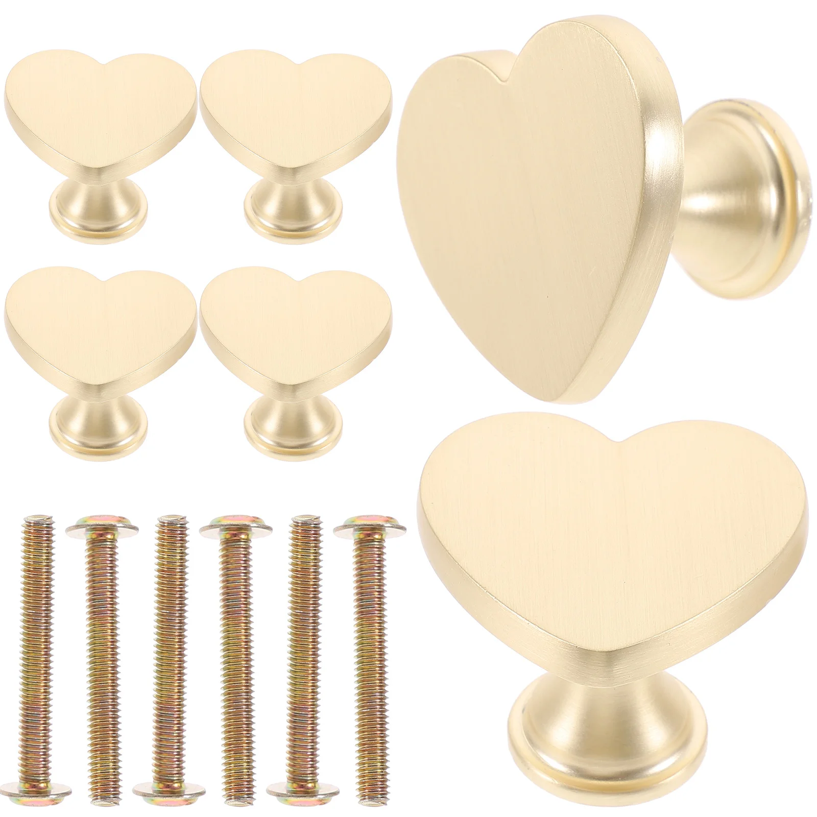 

6pcs Heart Shaped Cabinet Handle Zinc Alloy Metal Drawer Pulls For Furniture Dresser Wardrobe Door Replacement Hardware