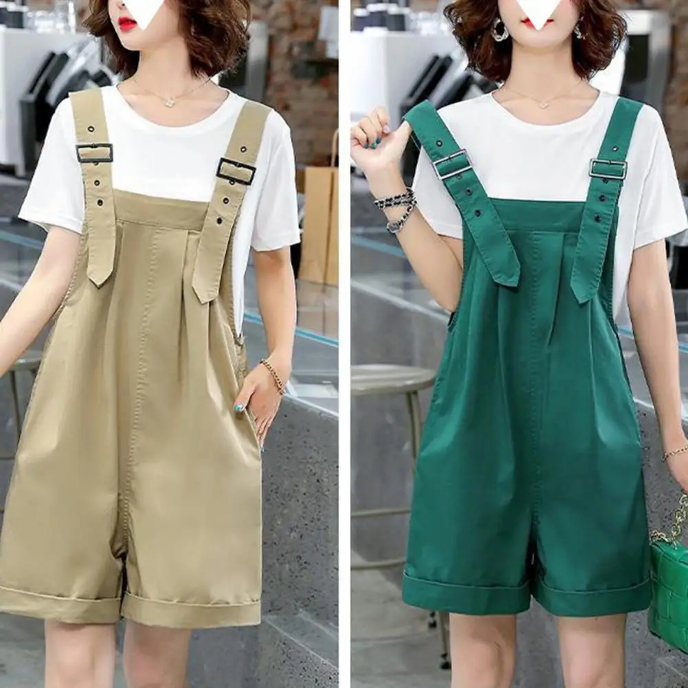 Rompers Women Fashion Preppy Style Pockets Feminino Korean Sweet Chic New Solid Simple Casual Loose All-match Wide Leg Kawaii