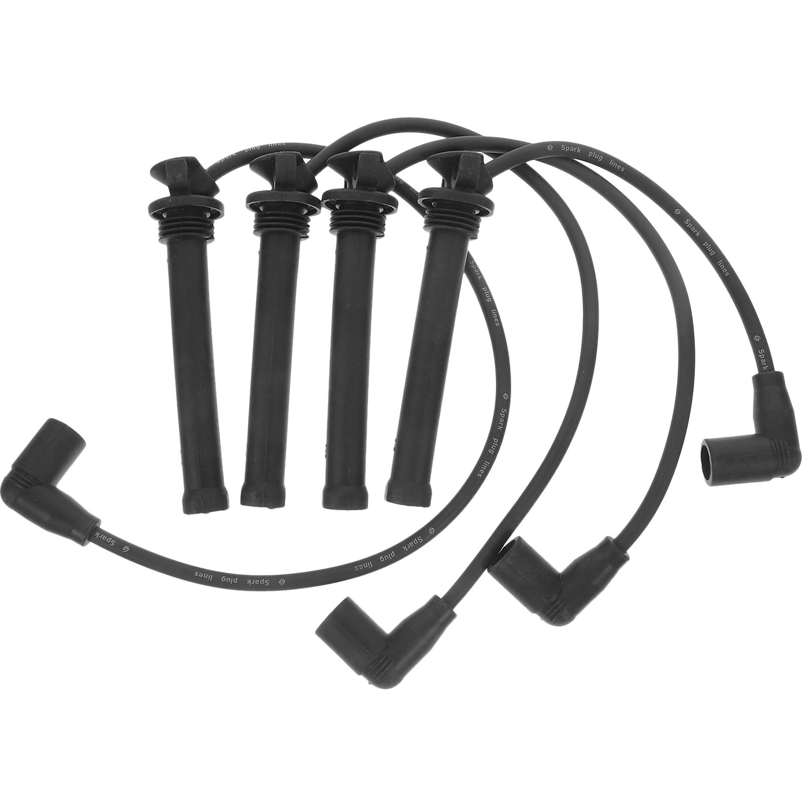 

4PCS Car Wires Spark Plug Wire Spark Plug Ignition Wire Set Replacement Automotive Accessory High Heat Stable Reliable