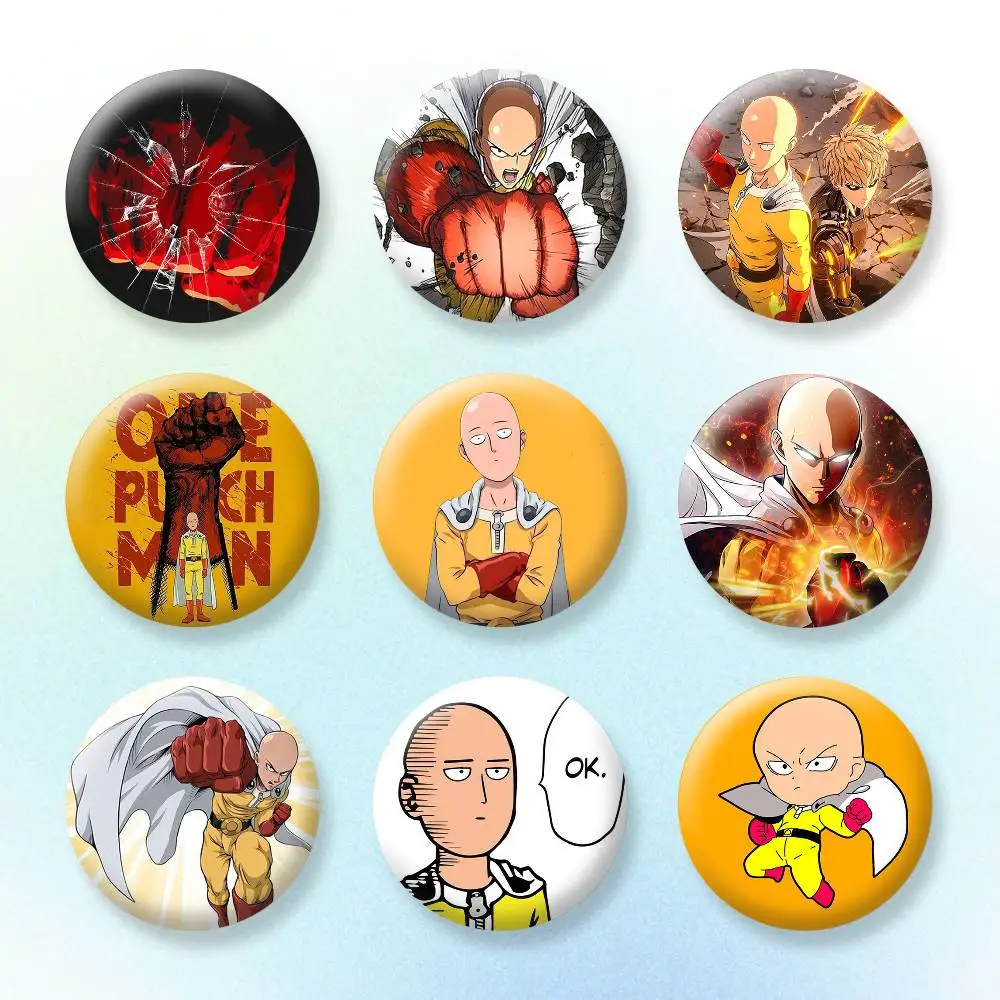 

One-Punch Man Badges Creative Tinplate Button PinsBrooch Badge Clothes Backpack