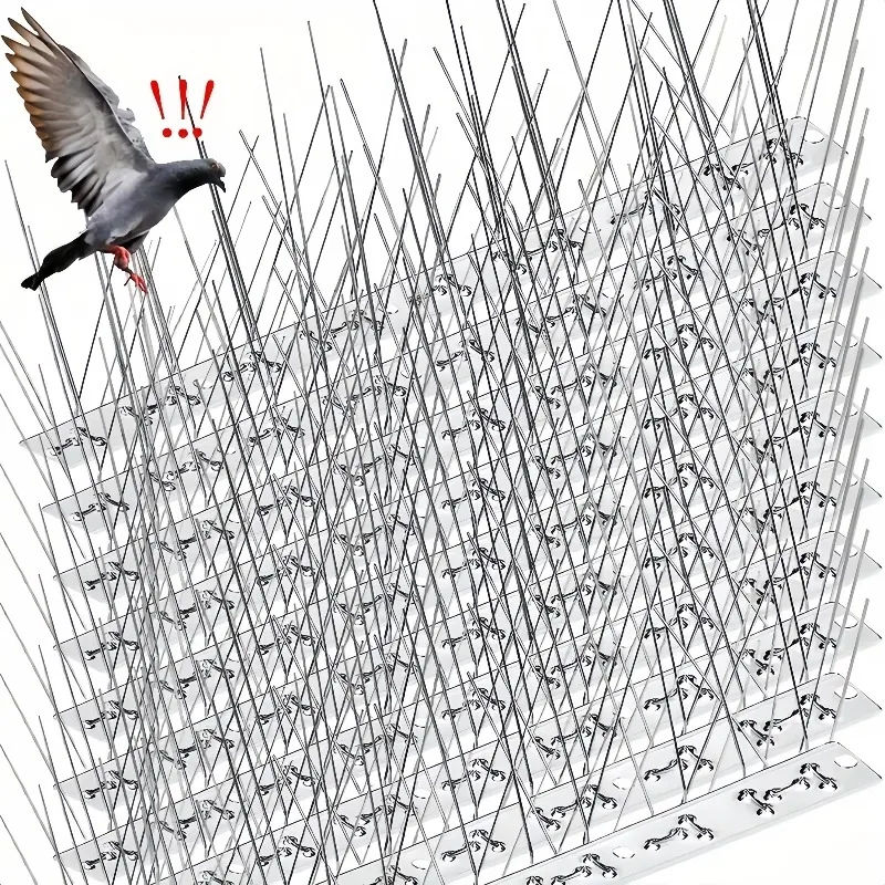 

10-Piece Stainless Steel Bird Spikes Set (25cm, 33cm, 50cm) for Balcony Pest Control for Indoor and Outdoor Use Keep Pests Away