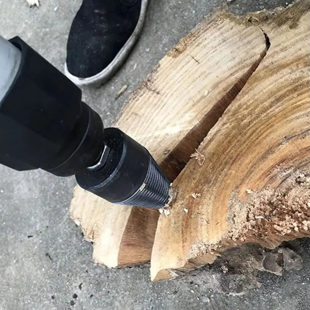 

High Hardness Steel Firewood Splitter Drill Bit Round Shank Hexagonal Shank Wood Splitting Cone Multifunctional Adjustable