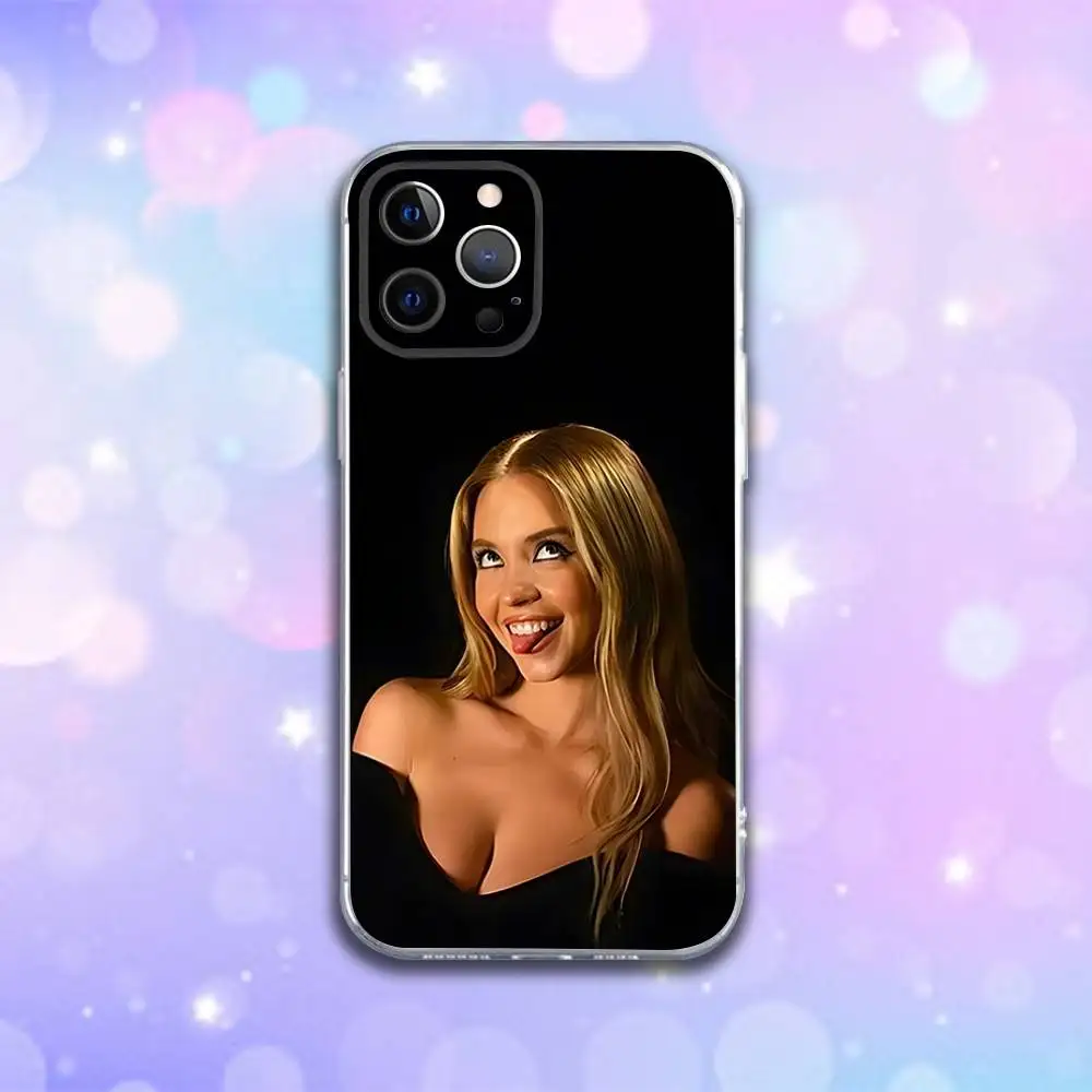 حافظة هاتف S-Sydney Actor Sweeney لهاتف iPhone 17,16,15,14,13,12,11 Pro,Max,Plus,X,XS,XR,SE4,E غطاء ناعم شفاف صغير
