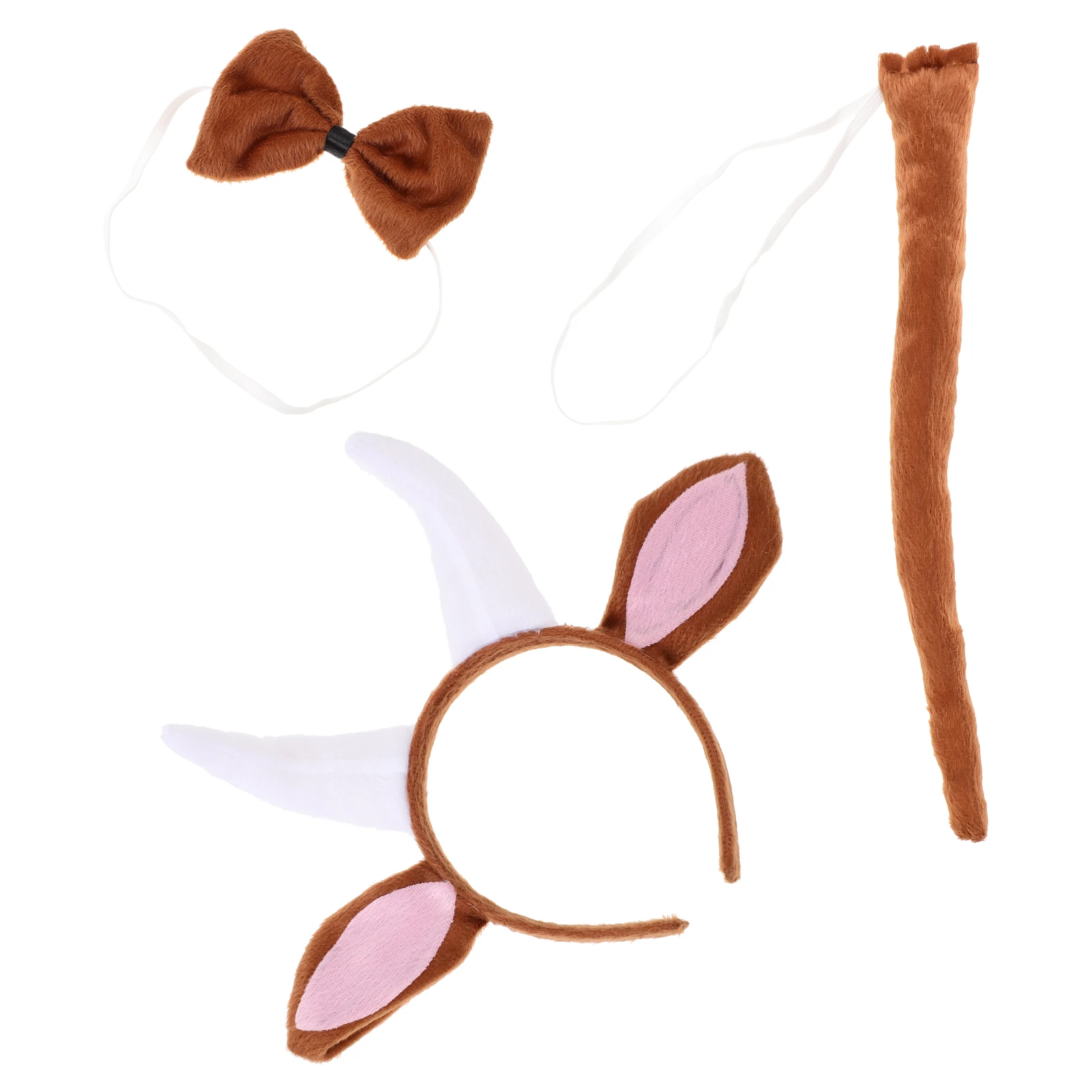 

1 set Animal Costume Set Headband Tail Bow Tie Gloves Goat Horn Hairband For Cosplay Party Christmas Masquerade Animal