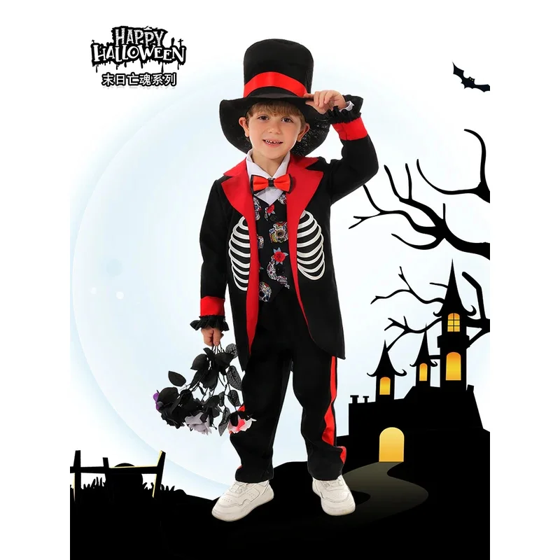 

Boys Mexican Day of the Dead Scary Zombie Skeleton Costume Flower Fairy Ghost Bride Cosplay Halloween Party Dress Up