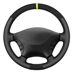 Car Steering Wheel Cover Black Genuine Leather Suede For Mercedes Benz W639 Viano Vito 2006-2015 Volkswagen Crafter 2006-2016