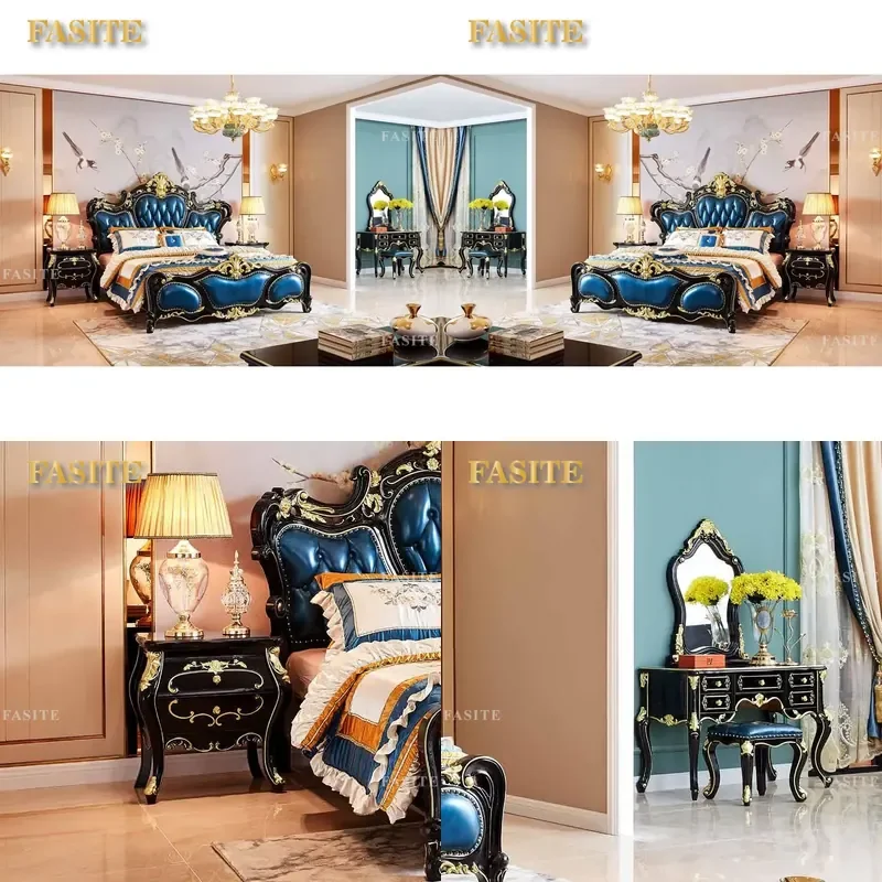 For Custom Luxury Modern Wooden Bedroom Furniture Set High Quality Bed Room Units Home Decor