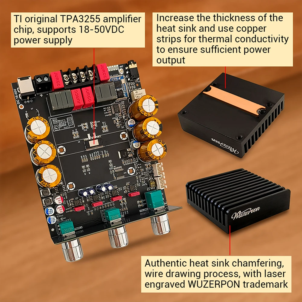 2x300W Digital Amplifier Board with BT 5.0