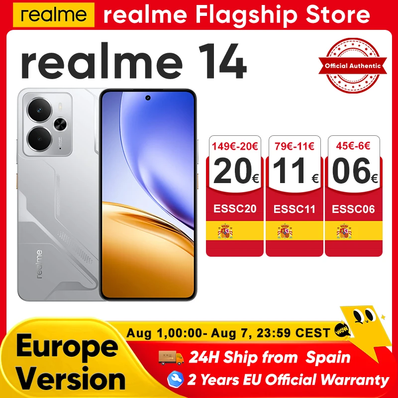 Światowa premiera smartfona realme 14 na rok 2025, 5G, Snapdragon 6 Gen 4, 6,67'' 120Hz wyświetlacz AMOLED, bateria Titan 6000mAh, aparat 50MP z OIS.