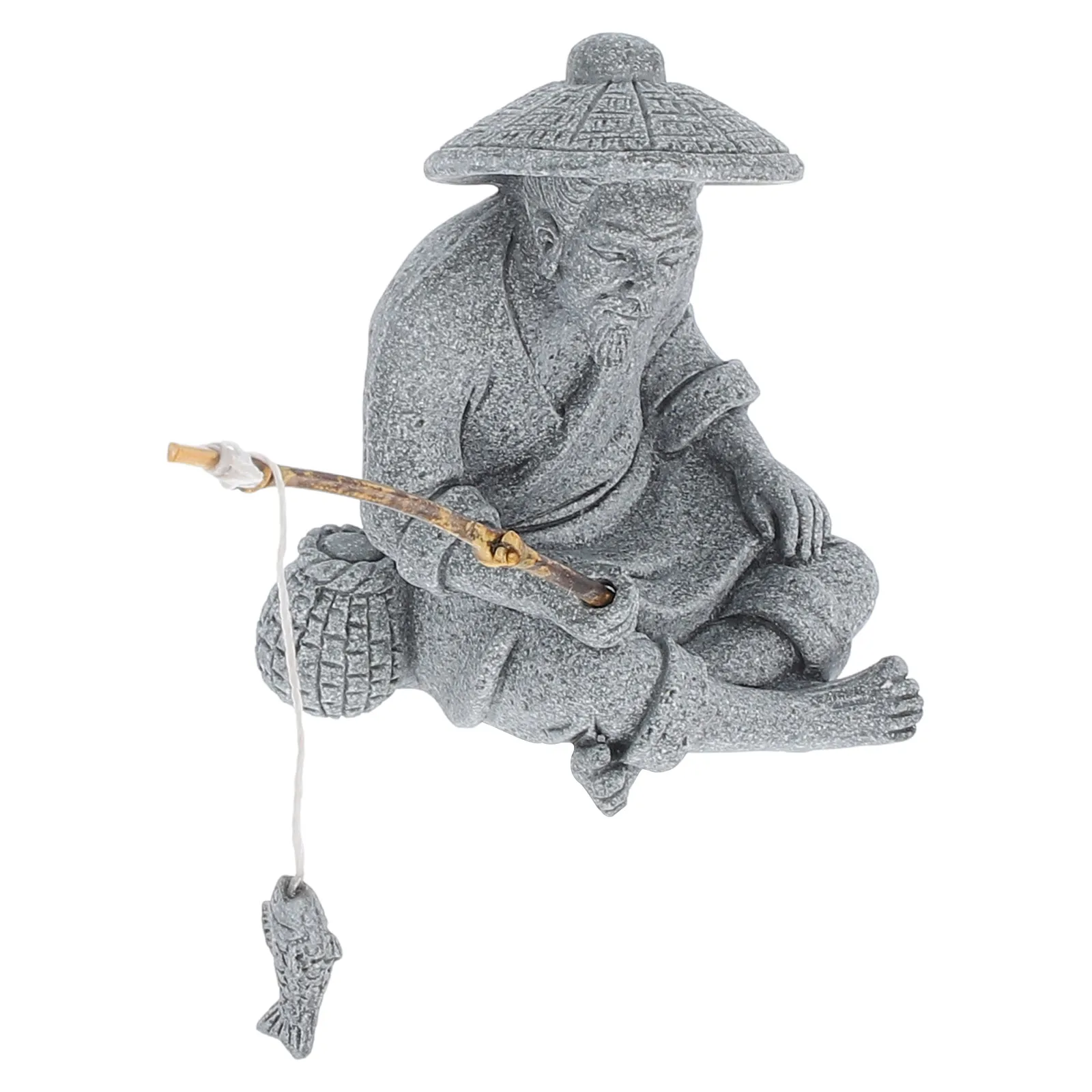 

Simulated Fishing Old Man Decoration Garden Ornament Outdoor Fisherman Figurine Ornaments Bonsai Tank Figure Chinese