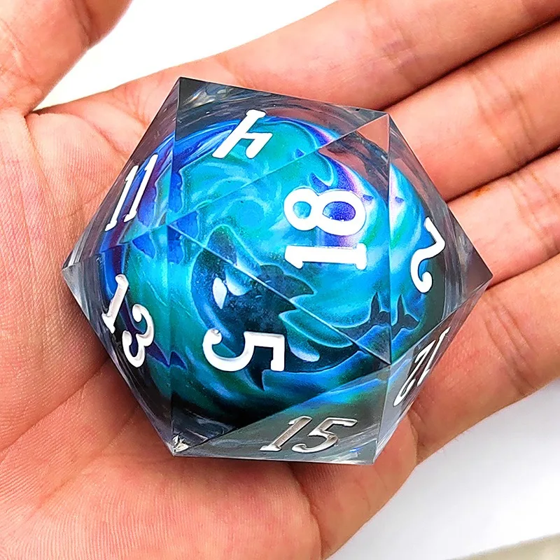 

1Pcs New Creative Pointed Resin Dice High Transparency Handmade D20 for Table Games