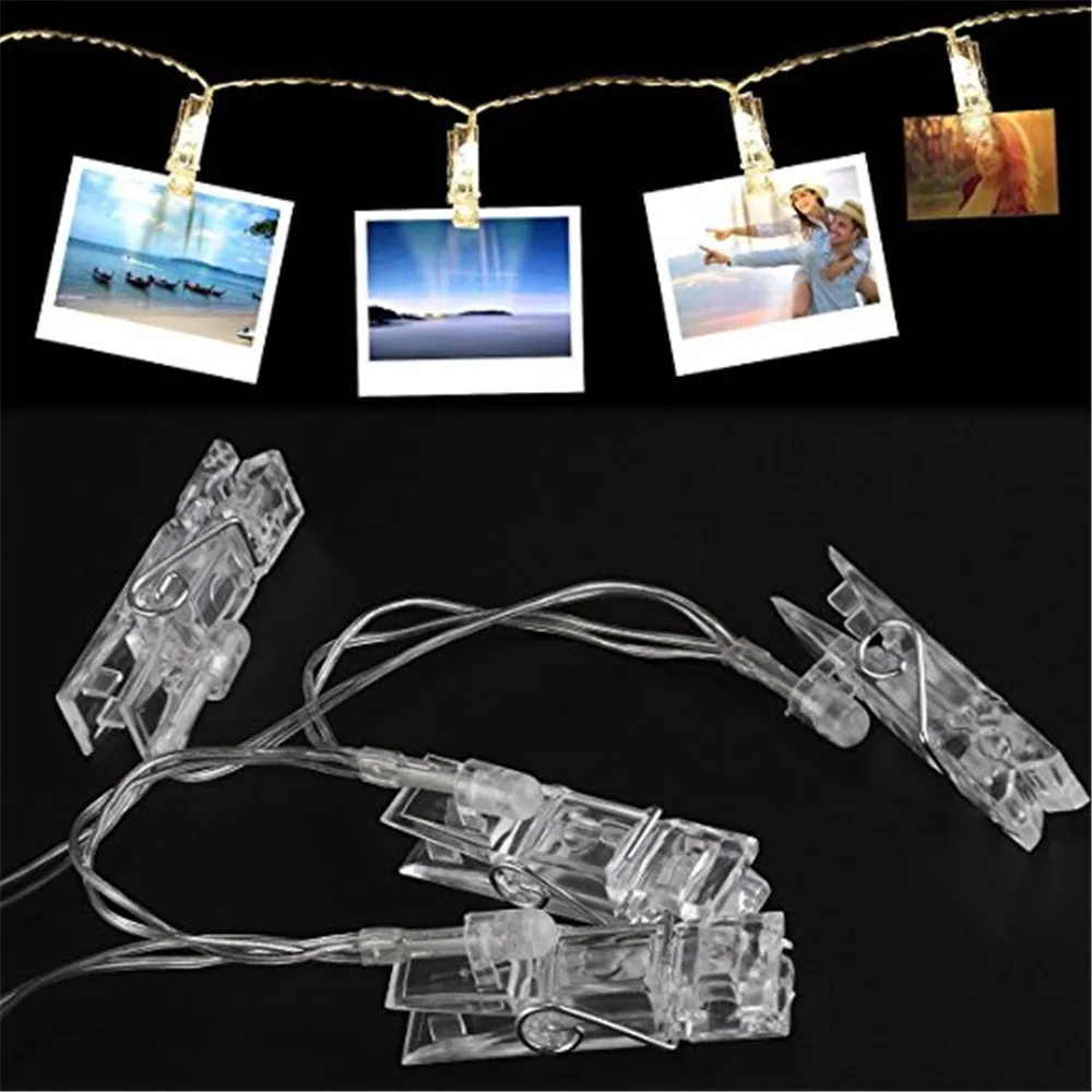 1.5M 10pcs LED Christmas Photo Clip Style Fairy Light Led String wedding natal Garland New Year christmas decorations