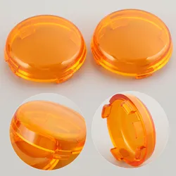 2Pcs Plastic Motorcycle Turn Signal Light Lamp Lens Cover for Harley-Davidson XL883 48 Electra Glide Dyna Softail1986-2015 5.1cm