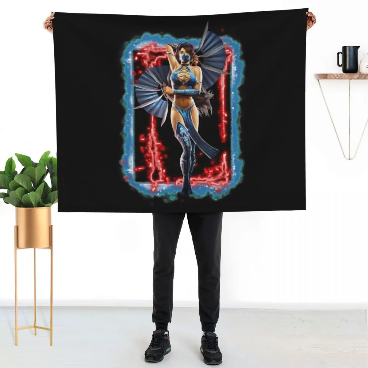 

Mortal Kombat - MK9 - Kitana Art - 915207733 Throw Blanket Lightweight Cozy Blanket for Bed Sofa